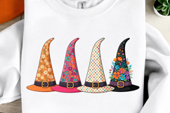 Girly Halloween Floral Witch Hat PNG Product Image 1