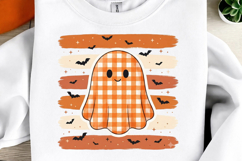 Cute Plaid Ghost Halloween PNG Product Image 1