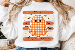 Cute Plaid Ghost Halloween PNG Product Image 2