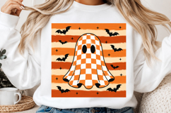 Cute Plaid Ghost Halloween PNG Product Image 2