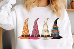 Girly Halloween Floral Witch Hat PNG Product Image 3