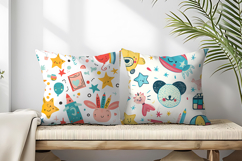 Seamless Playful Kids Pattern | Fun Childlike Digital Paper Product Image 2