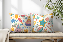 Seamless Playful Kids Pattern | Fun Childlike Digital Paper Product Image 2