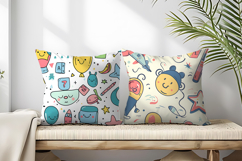 Seamless Playful Kids Pattern | Fun Childlike Digital Paper Product Image 2
