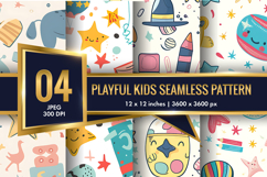 Seamless Playful Kids Pattern | Fun Childlike Digital Paper Product Image 1