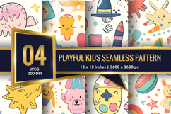 Seamless Playful Kids Pattern | Fun Childlike Digital Paper Product Image 1