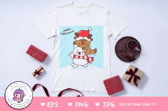 Christmas animals Reindeer and Polar bear kawaii clipart png Product Image 2