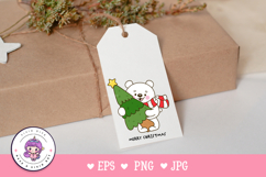 Cute Polar bear hug Christmas tree kawaii clipart winter Product Image 3