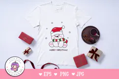 Cute Polar bear Christmas clipart kawaii animal winter Product Image 2