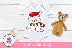 Cute Polar bear Christmas clipart kawaii animal winter Product Image 5
