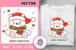 Polar bear illustrations kawaii Christmas png Kid gift Product Image 1