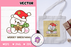 Cute Polar bear Christmas cookie kawaii clipart winter Product Image 1