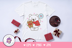 Cute Polar bear hug gingerbread cookie Christmas gift kawaii Product Image 2