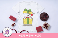 Cute Polar bear in Christmas gift kawaii clipart winter Product Image 2