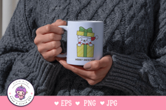 Cute Polar bear in Christmas gift kawaii clipart winter Product Image 4