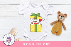 Cute Polar bear in Christmas gift kawaii clipart winter Product Image 5