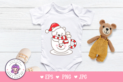 Cute Polar bear in coffee mug Christmas clipart kawaii Product Image 4