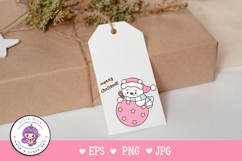 Cute Polar bear on Christmas ball kawaii clipart winter Product Image 3