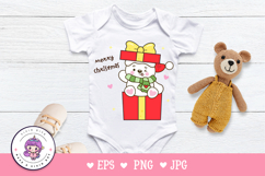 Cute Polar bear on Christmas gift kawaii animal cartoon Product Image 5