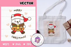 Cute Polar bear read Christmas book kawaii cliparts animal Product Image 1