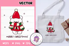 Cute Polar bearChristmas clipart kawaii winter animal Product Image 1
