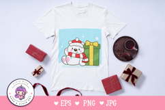 Cute Polar bear and Christmas gift kawaii clipart winter Product Image 2