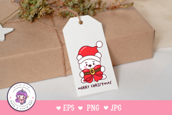 Cute Polar bear holding bow Christmas clipart kawaii animal Product Image 3