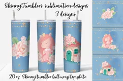 Cute Pony sublimation design Skinny tumbler wrap design 