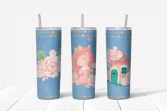 Cute Pony sublimation design Skinny tumbler wrap design 