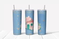 Cute Pony sublimation design Skinny tumbler wrap design 