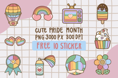 Cute Pride Month Rainbow Clipart png set1 Product Image 1