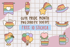 Cute Pride Month Rainbow Clipart png set 2 Product Image 1
