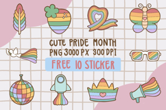 Cute Pride Month Rainbow Clipart png set 3 Product Image 1