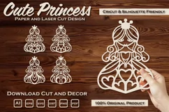 Princess Decoration for Birthday Paper and Laser Cut SVGs Product Image 1