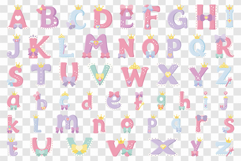 Cute Pastel Princess Alphabet 52 Letters SVG EPS PNG Pink Product Image 2