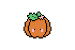 Cute pumpkin character illustration pixel art design Product Image 1