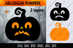 Halloween Pumpkin Paper Cut SVG, Jack O Lantern SVG Product Image 1