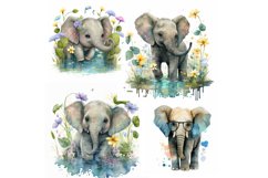 Cute Elephant Watercolor clipart| Cute Elephant Illustration Product Image 2