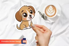 Cute Puppy Dog Sticker, Adorable Dog Decal, Cartoon Dog Product Image 1