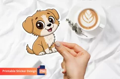 Cute Puppy Dog Sticker, Adorable Dog Decal, Cartoon Dog Product Image 1