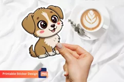 Cute Puppy Dog Sticker, Adorable Dog Decal, Cartoon Dog Product Image 1