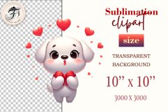Add a dose of cuteness to your projects with this adorable puppy sublimation clipart! Perfect for Valentine’s Day gifts, greeting cards, stickers, T-shirts, and home decor. High-quality, transparent background. Download now!
