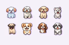 Cute Puppy Stickers x16 | Doggy Print and Cut Sticker Bundl Product Image 6
