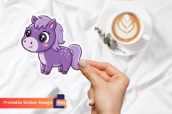 Cute purple Horse Sticker, Purple Horse Decal, Cute Animal Product Image 1