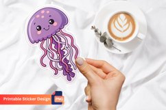 Cute purple pink Jellyfish Sticker, ea Creature Sticker Product Image 1