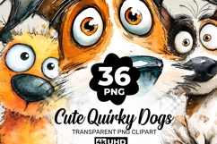 Cute Quirky Dogs Clipart Bundle 36 PNG Transparent BG Product Image 5