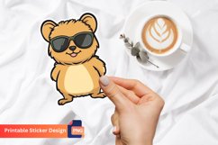 Cute Quokka with Sunglasses Sticker, Cute Animal Sticker Product Image 1