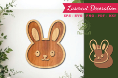 Cute Rabbit Lasercut Decoration SVG Product Image 1
