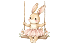 Cute Rabbit Png| Pink Bunny Png Product Image 1