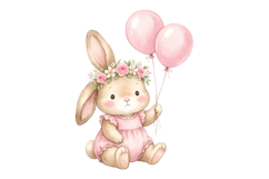 Cute Rabbit Png| Pink Bunny Png Product Image 1